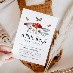 Kleine Pilze Baby-Party für einen Jungen Einladung