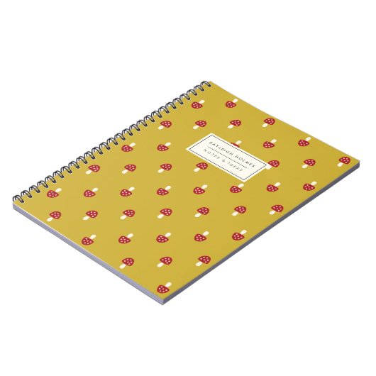 Kleine Pilze (Gold) SpiralNotebook Notizblock (Linke Seite)