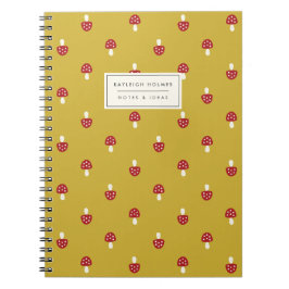Kleine Pilze (Gold) SpiralNotebook Notizblock