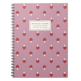 Kleine Pilze (rosa) Notebook Notizblock