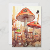 kleine Pilze rustikale Babydusche Einladung (Rückseite)