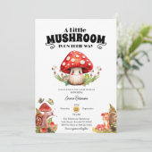 kleine Pilzschmetterlingsdusche Einladung (Stehend Vorderseite)