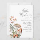 Kleine Pilzspülung mit minimaler Babydusche Einladung (Vorderseite)