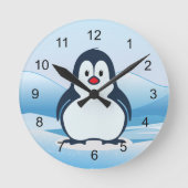 Kleine Pinguin-Design-Uhr Runde Wanduhr (Vorderseite)