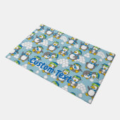 Kleine Pinguine Background Doormat Fußmatte (Schrägansicht)