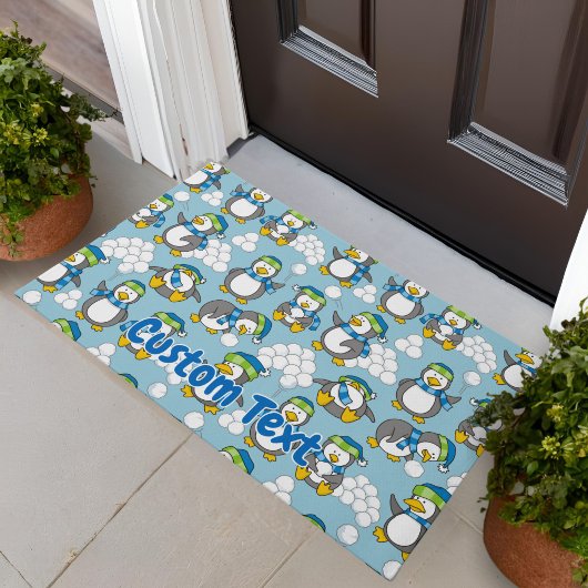 Kleine Pinguine Background Doormat Fußmatte