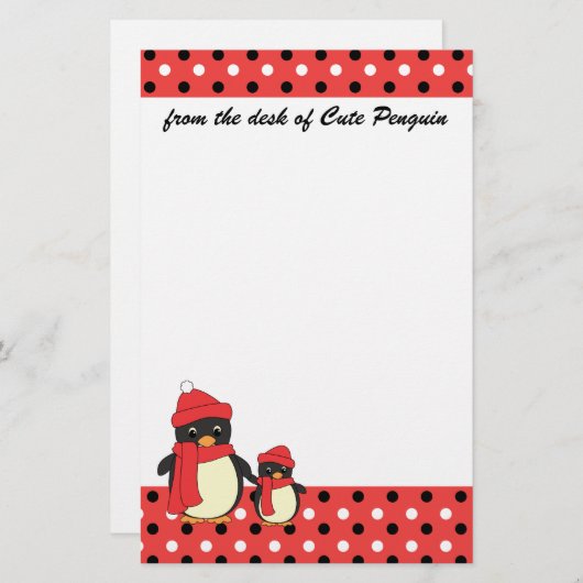 Kleine Pinguine für einen Spaziergang Briefpapier (Vorne/Hinten)