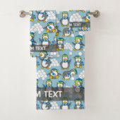 Kleine Pinguine Hintergrund Badhandtuch Set (Insitu)
