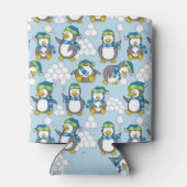 Kleine Pinguine Hintergrund Dosenkühler (Rückseite)