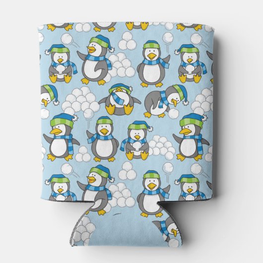 Kleine Pinguine Hintergrund Dosenkühler (Rückseite)