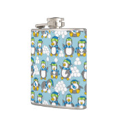 Kleine Pinguine Hintergrund Flachmann (Links)