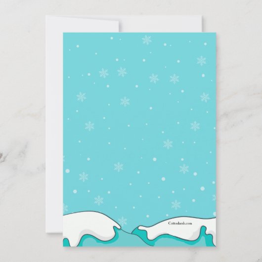 Kleine Pinguine Ice Skater Einladung (Rückseite)