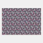 Kleine Pinguine in Weihnachtsmannmützen Geschenkpapier Set (Vorderseite 3)