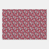Kleine Pinguine in Weihnachtsmannmützen Geschenkpapier Set (Vorderseite)