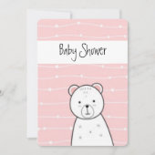 Kleine Pink Bear Baby Dusche Einladung (Vorderseite)