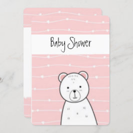 Kleine Pink Bear Baby Dusche Einladung