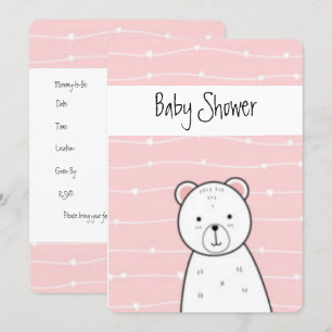 Kleine Pink Bear Baby Dusche Einladung