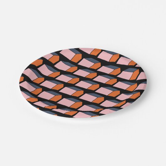 Kleine Pink-Häuser, die neue Zuhause-Party Pappteller (Schrägansicht)