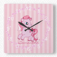 Kleine Pink Pony Kinderzimmer Wall Clock