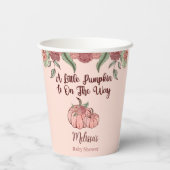 Kleine Pink Pumpkin Baby Dusche Pappbecher (Rückseite)