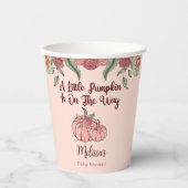 Kleine Pink Pumpkin Baby Dusche Pappbecher (Vorderseite)