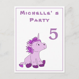 Kleine Pink Unicorn Geburtstagsparty Einladung