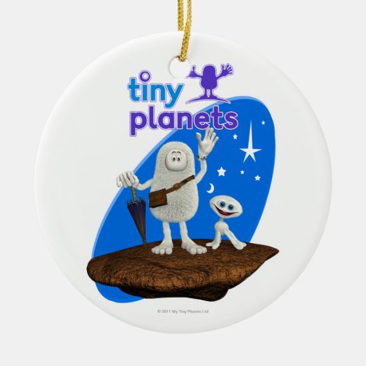 Kleine Planeten Bing u. Bong Keramik Ornament (Vorne)