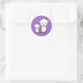 Kleine Polarbären-Aufkleber Runder Aufkleber (Tasche)