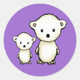 Kleine Polarbären-Aufkleber Runder Aufkleber
