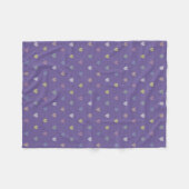 Kleine Polka Herzen auf Ultra Violet Lila Fleecedecke (Vorderseite (Horizontal))