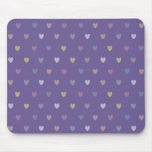 Kleine Polka Herzen auf Ultra Violet Lila Mousepad (Vorne)