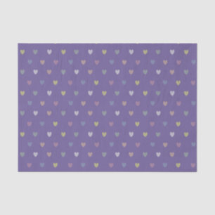 Kleine Polka Herzen auf Ultra Violet Lila Seidenpapier
