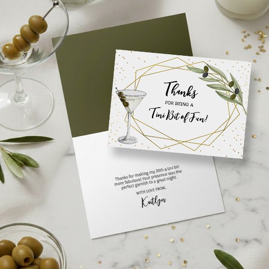 Kleine Portion Spaß Martini Soirée Dankeskarte