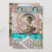 KLEINE PRINCE BABY DUSCHE BLUMENGEMSTONEN EINLADUNG (Vorne/Hinten)