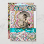 KLEINE PRINCE BABY DUSCHE BLUMENGEMSTONEN EINLADUNG (Vorne/Hinten)