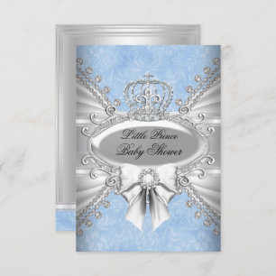 Kleine Prince Diamond Crown Babydusche lädt ein Einladung