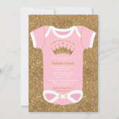 Kleine Princess Baby Bodysuit Dusche Einladung (Vorderseite)