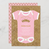 Kleine Princess Baby Bodysuit Dusche Einladung (Vorne/Hinten)