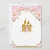 Kleine Princess Baby Dusche Burg Pink Floral Einladung (Rückseite)