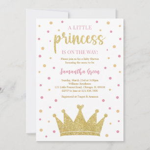Kleine Princess Baby Dusche Einladung