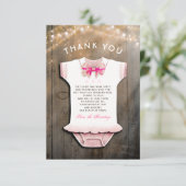 Kleine Princess Baby Dusche | Rustikaler Dank Einladung (Stehend Vorderseite)