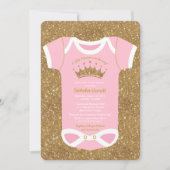 Kleine Princess Baby Pink & Gold Dusche Einladung (Vorderseite)