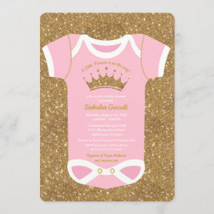 Kleine Princess Baby Pink & Gold Dusche Einladung