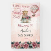 Kleine Princess Bear Bearly Wait Girl Baby Dusche Banner (Vertikal)