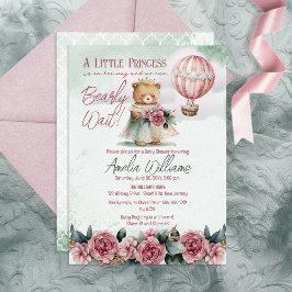 Kleine Princess Bear Bearly Wait Girl Baby Dusche Einladung