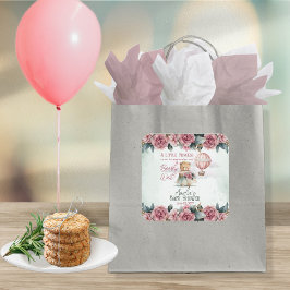 Kleine Princess Bear Bearly Wait Girl Baby Dusche Quadratischer Aufkleber