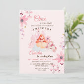 Kleine Princess Burg Blume Geburtstag Einladung (Stehend Vorderseite)