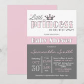 Kleine Princess-Kinderdusche Einladung (Vorne/Hinten)