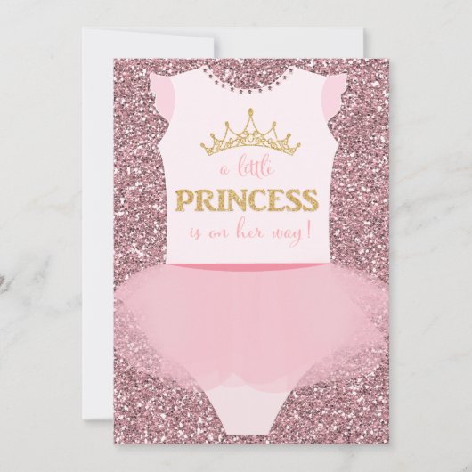 Kleine Princess-Kinderdusche Einladung (Vorderseite)