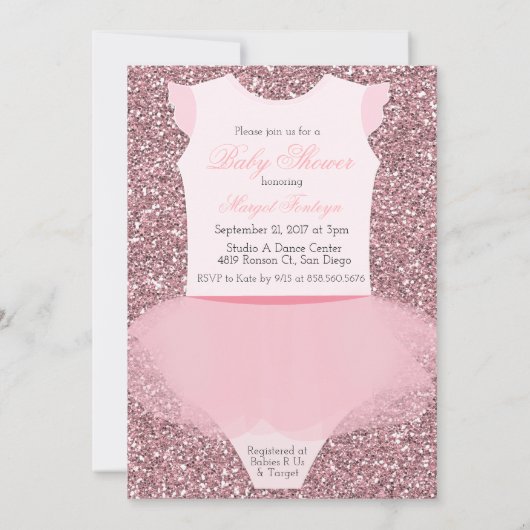 Kleine Princess-Kinderdusche Einladung (Rückseite)